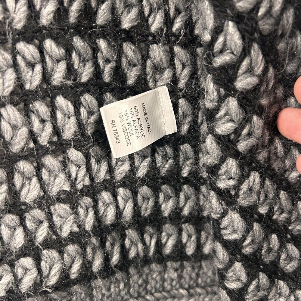 Berretti Cardigan Women's Large Grey Knit Sleeveless Wool Blend Open Front - Picture 4 of 9